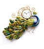 Green Iron Peacock Traditional Wall Clock