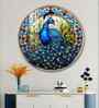 Peacock Majesty Acrylic Round Wall Art