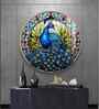 Peacock Majesty Acrylic Round Wall Art