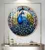 Peacock Majesty Acrylic Round Wall Art