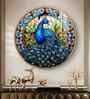 Peacock Majesty Acrylic Round Wall Art