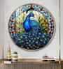 Peacock Majesty Acrylic Round Wall Art