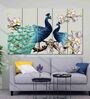 Peacock Multicolour MDF (Set of 5) Art Panels