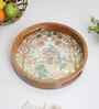 Peacock Palace Round Tray   Mughal-Inspired Art- Large (1 Piece)