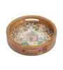 Peacock Palace Round Tray   Mughal-Inspired Art- Large (1 Piece)