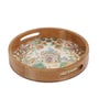 Peacock Palace Round Tray   Mughal-Inspired Art- Small (1 Piece)