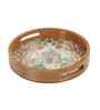 Peacock Palace Round Tray   Mughal-Inspired Art- Small (1 Piece)