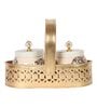 Peacock Print Jars WIth basket Set of 2