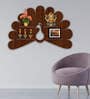 Peacock Shape Walnut Wood Wall Shelf