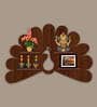 Peacock Shape Walnut Wood Wall Shelf