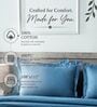 Blue 400TC 100% Cotton Solid Flat Super King Bedsheet With 2 Pillow Covers