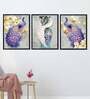 Peacock Multicolour Canvas Framed People and Places Art Panels Set of 3
