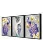 Peacock Multicolour Canvas Framed People and Places Art Panels Set of 3
