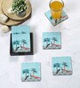 Peacock Turquoise MDF (Set of 6 ) Table Coasters