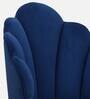 Tavira Velvet Full Back Lounge Chair In Blue Colour On Golden Base