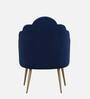 Tavira Velvet Full Back Lounge Chair In Blue Colour On Golden Base