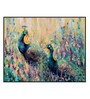 Peacocks Multicolor Canvas Framed Wildlife Art Print
