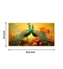 Peacocks With Flower Background Glass Finish Horizontal Wall Art