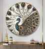 Peacok With White Background Acrylic Round Wall Art