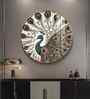 Peacok With White Background Acrylic Round Wall Art