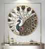 Peacok With White Background Acrylic Round Wall Art