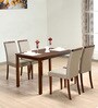 Pearl Solid Wood 4 Seater Dining Set in Cappucino Finish