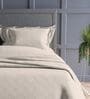 Pearl Geometric 300TC Cotton Super King Sized Double Bedsheet with 2 piping Pillow Covers