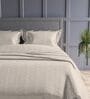 Pearl Geometric 300TC Cotton Super King Sized Double Bedsheet with 2 piping Pillow Covers