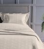 Pearl Geometric 300TC Cotton Super King Sized Double Bedsheet with 2 piping Pillow Covers
