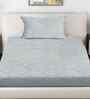 Pearl Grey Ethnic 300 TC Cotton Blend Embossed Single Bedsheet with 1 Pillow Cover