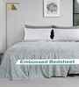 Pearl Grey Ethnic 300 TC Cotton Blend King Size Embossed Double Bedsheet with 2 Pillow Covers