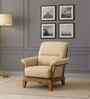 Pearl Leatherette 1 Seater Sofa In Beige Colour
