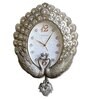 Silver Plastic Peacock Pendulum Clock