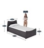 Pearl Single Size Bed with Box Storage in Cola Rain Colour
