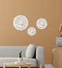 Pearl Set of 3 White Gold Metal Wall Art