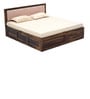 Pearl Sheesham Wood Upholstered Kind Size Bed With Hydraulic Storage