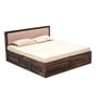 Pearl Sheesham Wood Upholstered Queen Size Bed With Hydraulic Storage