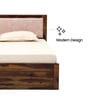 Pearl Sheesham Wood Upholstered Queen Size Bed With Hydraulic Storage