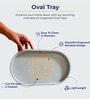 Grey Premium MDF Oval Tray Medium with Mandala Art