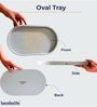 Grey Premium MDF Oval Tray Medium with Mandala Art