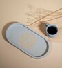 Grey Premium MDF Oval Tray Small with Mandala Art