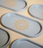 Grey Premium MDF Oval Tray Small with Mandala Art