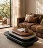 Pebble Rotating 3-Tier Centre Table In Dark-Walnut Finish