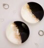Pebble Trinket Black & White Resin (Set of 2) Table Coaster