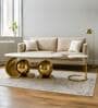 Pedrio Faux Marble Top Coffee Table In Gold Pvd Finish (Set of 2)