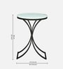 Pedrio White Porcelain Top End Table With Black Finish