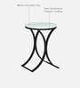 Pedrio White Porcelain Top End Table With Black Finish