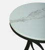 Pedrio White Porcelain Top End Table With Black Finish
