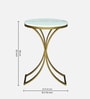 Pedrio White Porcelain Top End Table With Gold Finish
