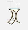 Pedrio White Porcelain Top End Table With Gold Finish